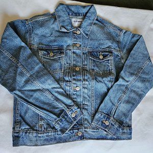 Women's Denim Jacket Size Medium Old Navy Medium Wash Distressed